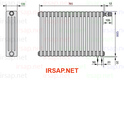 Радиатор IRSAP Tesi 41200/17 T25 CL 01